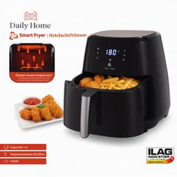 Daily Home heteluchtfriteuse 6 liter digitaal display PFAS-vrij zwart. — thumbnail 5