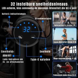RWB® Massage Pistool - Massagepistool - Massage Gun - 32 Snelheden - 6 Massagekoppen — thumbnail 2