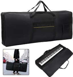 Keyboardtas - Toetsenbord Gig Bag - 76 Toetsen Instrument Keyboard Bag - 420D Oxford - Universele Keyboard Tas - Toetsenbord tassen Case - Perfect voor Het Vervoer Van Toetsenborden, Muziekaccessoires en Meer - Zwart — thumbnail 1