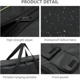 Keyboardtas - Toetsenbord Gig Bag - 61 Toetsen Instrument Keyboard Bag - 420D Oxford - Universele Keyboard Tas - Toetsenbord tassen Case - Perfect voor Het Vervoer Van Toetsenborden, Muziekaccessoires en Meer - Zwart — thumbnail 5