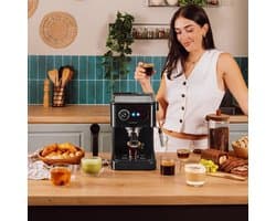 Cecotec Espressomaschine Power Espresso 20 Pro. 20 bar Druck, schwenkbarer Dampfausguss, Wassertank 1,5 l. Hochwertiger Espresso und Cappuccino zu Hause.