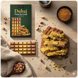 Dubai chocolade - Gold edition - 200 gram - 45% Pistachenoten - chocoladereep — thumbnail 3