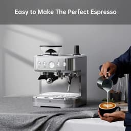 CYRO - Espressomachine - Espressomachines - Espresso Machine - met Melkopschuimer en Molen - Koffiezetapparaat - RVS - Zilver — thumbnail 5