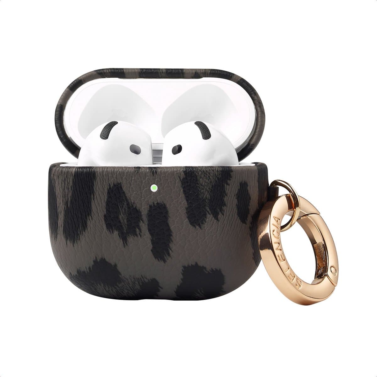 Selencia Sabi Case met panterprint - Hoesje geschikt voor AirPods 4 - Midnight Black — afbeelding 1