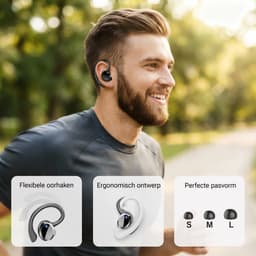 Sonume Sport Q38 – Draadloze Sportoordopjes – Tot 32 Uur Batterij – Bluetooth 5.3 – IPX7 Waterbestendig – Oorhaak – Zwart — thumbnail 5