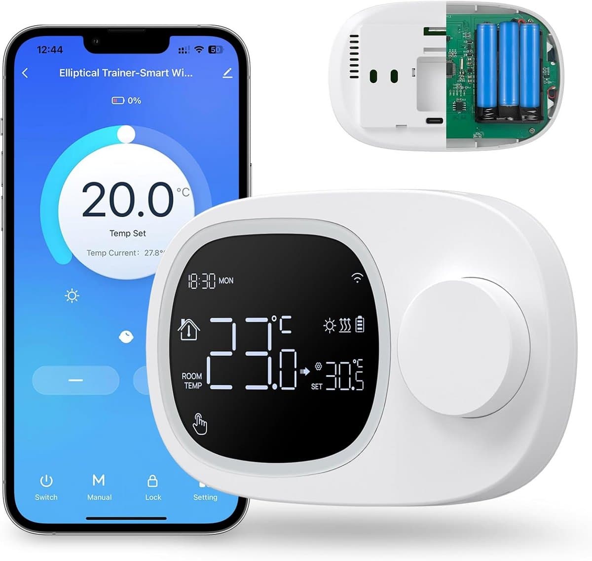 Slimme Wifi Thermostaat voor Elektrische Vloerverwarming - Programmeerbaar & Spraakgestuurd — afbeelding 1