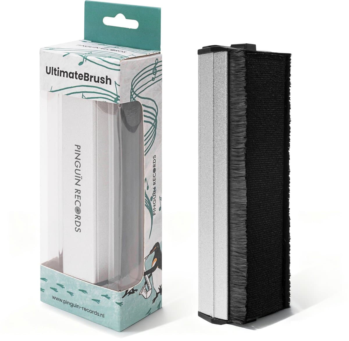 VinylCare UltimateBrush – Platenborstel - Grondige platenborstel – Koolstofvezel en fluweel borstel - Antistatische platenborstel – LP borstel – Platenreiniger voor vinyl – Extra diepe reiniging — afbeelding 1