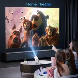 Mini Beamer HY300 Pro - Projector met Netflix+YouTube+Disney+ - 4K-ondersteuning - Home Cinema - Android 14.0 - WiFi 6 & Bluetooth 5.2 - Wit — thumbnail 3