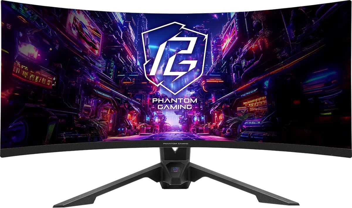 ASRock PG34QRT2B - Gaming Monitor - 34'' - VA - 3440 x 1440 WQHD - Gebogen (1500R) - 180 Hz - 1 ms - 500 cd/m² - 4000:1 - zwart — afbeelding 1