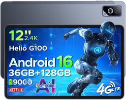 DOOGEE Tab G6 Pro – 12 inch tablet – 9000 mAh/18 W – 36 GB RAM + 128 GB ROM – Android 16 – Gemini AI – 2,4K 90 Hz IPS – Helio G100-chipset – 4G LTE – wifi – dubbele luidsprekers – Face ID — thumbnail 1
