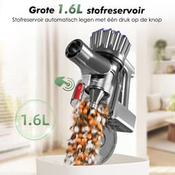 Fukstern Steelstofzuiger Draadloos - 38KPa krachtige zuigkracht - Tot 60 Min Accuduur - 4-voudig HEPA-Filtersysteem - 1,6L Stofreservoir - Anti-Klit Vloerborstel draadloze steelstofzuiger - goudkleurig — thumbnail 4