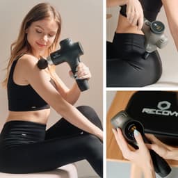 Recovy Massage Gun - Sport en Relax Massage - 7 verwisselbare opzetstukken - 5 Snelheidsniveaus - 1800 en 3200 RPM - Krachtige en stille motor — thumbnail 5