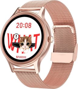 Belesy® GRACEFUL - Smartwatch Dames - Horloge - 1.09 inch - Kleurenscherm - Stappenteller - Bloeddruk - Hartslag - Maak je eigen wijzerplaat – 100+ Wijzerplaten - Staal – Goud - Moederdag — thumbnail 3