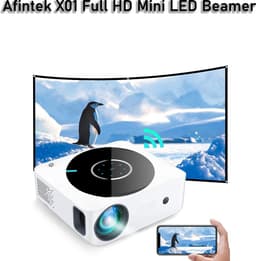 AFINTEK X01 Native Full HD Beamer - 1080p Mini Projector - 6500 Lumen - WiFi & Miracast - 4D Keystone - HDMI/USB - Projectie op Plafond & Wand - Wit — thumbnail 1