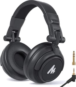 Maono MH601 DJ Koptelefoon met draad - Studio Koptelefoon - Over Ear - Hoofdtelefoon - Zwart — thumbnail 1