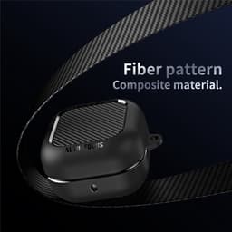 Telestore - hoesje geschikt voor Samsung Galaxy Buds4 / 4 pro hard case cover - zwart - carbon fiber hoesje Beschermhoes - Samsung Galaxy Buds 4 / 4 Pro Cover - Buds4 hoesje — thumbnail 3