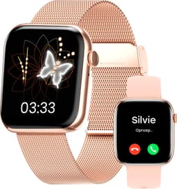 Bizoule Smartwatch Beso - Smartwatch Dames & Heren - Rosé-Goud - 40mm - Horloge met Belfunctie - AMOLED Full HD - Bloeddrukmeter - Stappenteller - Android en iOS — thumbnail 1