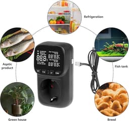 Digitale Thermostaat met Stopcontact voor Temperatuurregeling Verwarming en Koeling — thumbnail 4