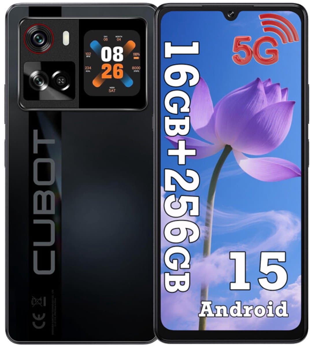 CUBOT X100 Smartphone - 5G - 16GB RAM - 256GB ROM - 5100 mAh - 6.88 inch 120Hz - Android 15 - NFC - OTG - Zwart — afbeelding 1