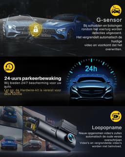 Aura® Dashcam Voor En Achter - Dashcam - Parkeermonitor - Nachtzicht - Zwart- ‎7cm x 3cm x 2cm — thumbnail 5