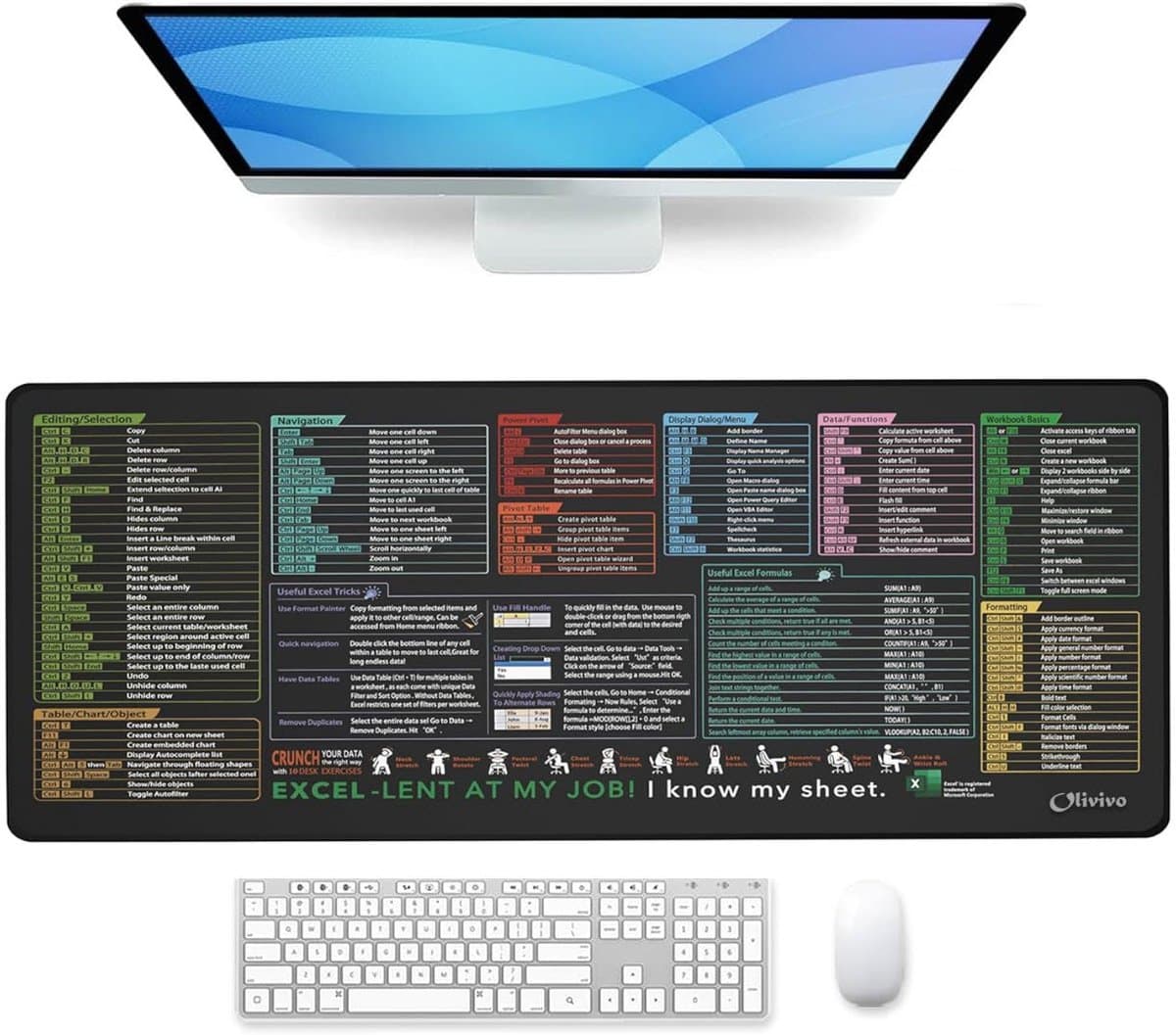 Olivivo® Muismat Excellent - Gaming Mousepad XXL - Onderlegger - Grote Muismat - 90x40 CM - Bureaulegger - Toetsenbord - Anti Slip - Waterproof - Desktop mat — afbeelding 1