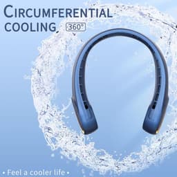 Nekventilator Draagbare Persoonlijke Ventilator - 4000mAh Sterke Wind 360° Koeling - Geen Haarophoping Dubbelzijdige Luchtstroom - Snel opladen Lange Gebruiksduur Anti-slip - Cadeau voor Dames, Mannen - Zwart - 1 Stuk — thumbnail 4