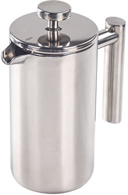 French Press koffiemaker, 1,5 liter, roestvrij staal, dubbelwandig geïsoleerd, zilver, 1500 ml — thumbnail 1