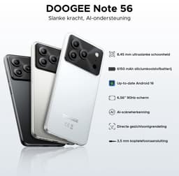 DOOGEE Note 56 Smartphone - 24 GB RAM + 64GB ROM - 6,56 inch 90Hz - 4G Dual SIM - 6150mAh - GPS - Anroid16 - GPS - Zwart — thumbnail 4