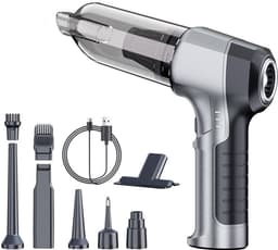 Sander Shop Mini stofzuiger Handstofzuiger, accu, 4-in-1, sterke autostofzuiger, 15000 Pa, 3 versnellingen, 80.000 omw/min, handstofzuiger, draadloos, elektrische stofventilator, perslucht voor auto, keuken, pc, bank — thumbnail 1