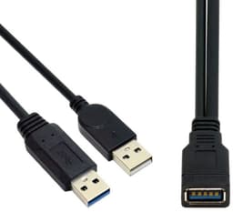 USB 3.0 Vrouwelijk naar Dubbele USB Mannelijke Y-Kabel voor Extra Stroom en Data — thumbnail 1