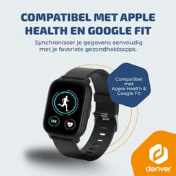 Denver Smartwatch - GPS - Hartslagmeter - 100 sportmodi - Saturatiemeter - Volledig Belfunctie - SWG155 - Zwart — thumbnail 2
