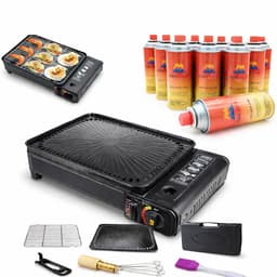 SMH LINE® Party Grill - Incl. 10x Gasflessen - Camping Grill - Camping kooktoestel - Safari Chef — thumbnail 1