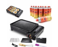 SMH LINE® Party Grill - Incl. 10x Gasflessen - Camping Grill - Camping kooktoestel - Safari Chef