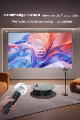 Mini Beamer met Android 14 – Draagbare Projector met 480 ANSI Lumen – WiFi 6 & Bluetooth 5.4 – 8K Decodering – 180° Draaibaar voor Thuisbioscoop — thumbnail 4