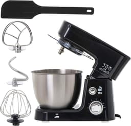 Aurixi® Mixer met Mengkom - Keukenmachine - Keukenrobot - Inclusief Accessoires - Zwart - 38cm x 24cm x 32cm — thumbnail 2