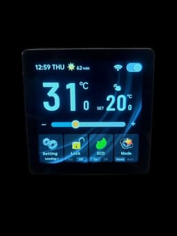 Inbouw thermostaat | Wifi touchscreen Tuya Smart Life | 230V 4-draads 3A | Zwart — thumbnail 3