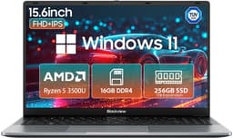 Blackview AceBook 6 Laptop - 15,6 inch Full HD - 16 GB RAM - 256 GB SSD - AMD Ryzen 5 3500U - Windows 11 Notebook - UHD Graphics - Grijs — thumbnail 1