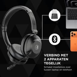 Floki® Draadloze Headset met Microfoon – Bluetooth Dual Connect – Noise Cancelling – Koptelefoon - Hoofdtelefoon — thumbnail 2