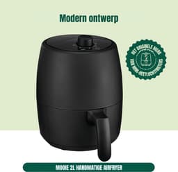 REN® Mini airfryer - Airfryer - Airfryer klein - Zwart - 22cm x 28cm x 27cm — thumbnail 5