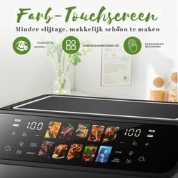 Heteluchtfriteuse Dubbele Kamer - Airfryer XXL - Gezond Koken - Twee Aparte Manden - 9 Liter Totaal - Zwart — thumbnail 4