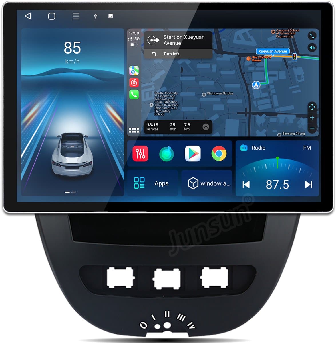 Junsun Android 15 Autoradio Geschikt Voor Peugeot 107 Toyota Aygo Citroen C1 Accessoires, 6GB+128GB, Draadloze CarPlay, DAB+, GPS-Navigatie, Bluetooth, Stuurwielbediening, Originele voertuigcamera, 13.1-inch Touchscreen, 4G, DSP, Octa-core processor — afbeelding 1