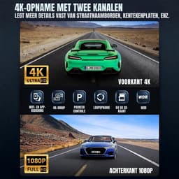 Aurixi® Dashcam voor Auto Voor en Achter - Dashcam - Zwart - 4cm x 10cm x 5cm — thumbnail 2