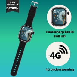Kinder Smartwatch met Simkaart – Smartwatch Tiener - Smartwatch Kinderen met GPS – Horloge kids smartwatch met Whatsapp - Waterdicht IPX7, WiFi & Bluetooth – GPS Kinderhorloge – Zwart — thumbnail 3
