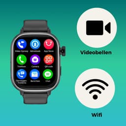 Kinder Smartwatch met Simkaart – Smartwatch Tiener - Smartwatch Kinderen met GPS – Horloge kids smartwatch met Whatsapp - Waterdicht IPX7, WiFi & Bluetooth – GPS Kinderhorloge – Zwart — thumbnail 5