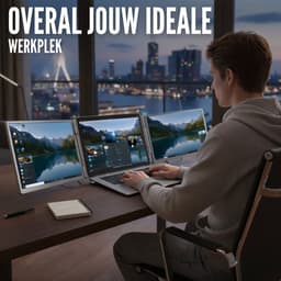 Triple Portable Monitor Flip 14" - Full HD Draagbare monitor met USB-C & HDMI - Tri screen - Plug & Play - Incl. Draagtas — thumbnail 5