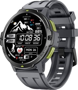 Knobbout 1.46“Scherm(4cm) Advanced GPS Sport Smartwatch – Sportcapaciteit & Traininganalyse - GNSS Satellietnavigatie - GOMORE Trainingsalgoritme - Lactaatdrempel Test - 30 m Waterdicht- 500mAh - Grijs — thumbnail 1