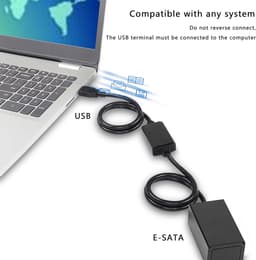 USB naar eSATA converterkabel 5 Gbit/s - 1m voor HDD/SSD/ODD laptops — thumbnail 5
