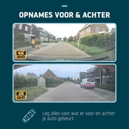Nordväl DC202-2CH Dashcam – Incl. 64GB SD Kaart & BP125 Battery Pack – 4K Ultra HD voor en 2K QHD achter – Wifi – GPS – Parkeermodus – Dashcam voor auto – Auto Camera — thumbnail 2
