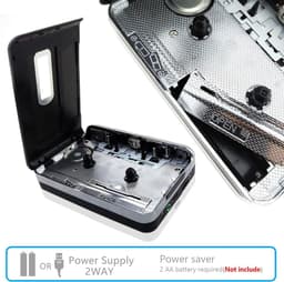 Cassettespeler - walkman - Cassettespeler - Zilverkleurige draagbare cassettespeler - 8*3*11,3 cm — thumbnail 4