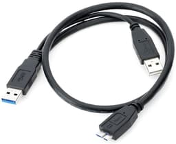 Dual USB A naar Micro USB 3.0 Y-Kabel met Extra Stroomvoorziening — thumbnail 3